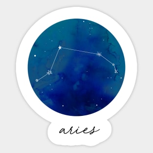 Aries Zodiac Watercolor Constellation Sticker